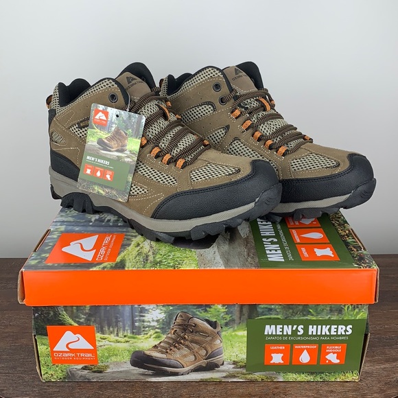 Ozark Trail Shoes Ozark Trail Mens Leather Waterproof Hikers Tan